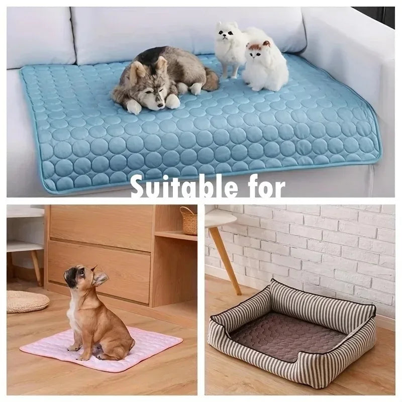 Pet Dog Cat Ice Silk Cold Nest Pad For Cooling In Summer